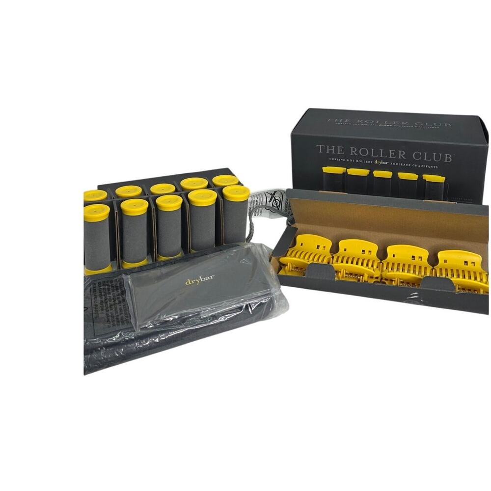 Drybar The Roller Club Hot Rollers 10 Ceramic Rollers 2 Sizes Clips Open Box